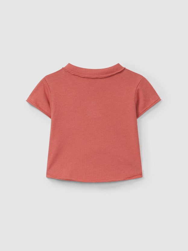 Plain polo shirt with pocket