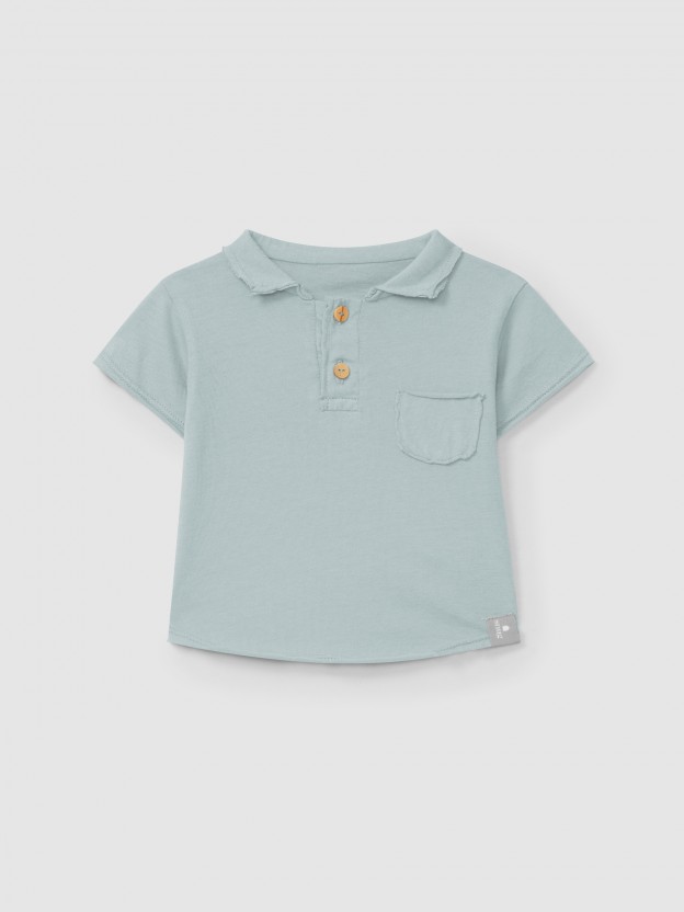 Plain polo shirt with pocket Plain polo shirt with pocket