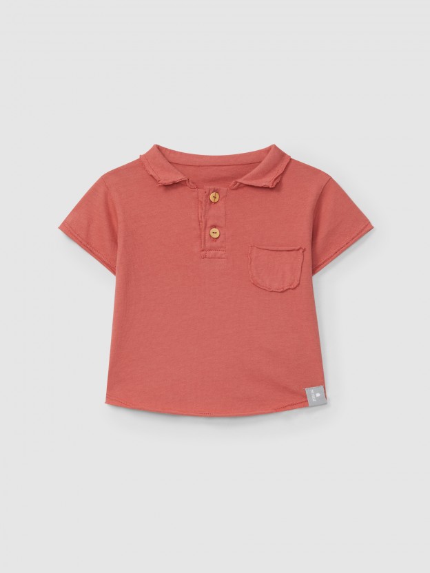 Plain polo shirt with pocket