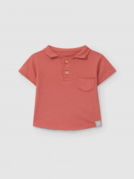 Polo liso con bolsillo