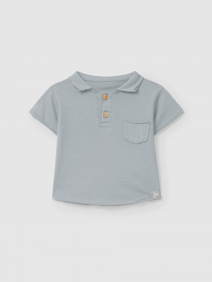 Plain polo shirt with pocket