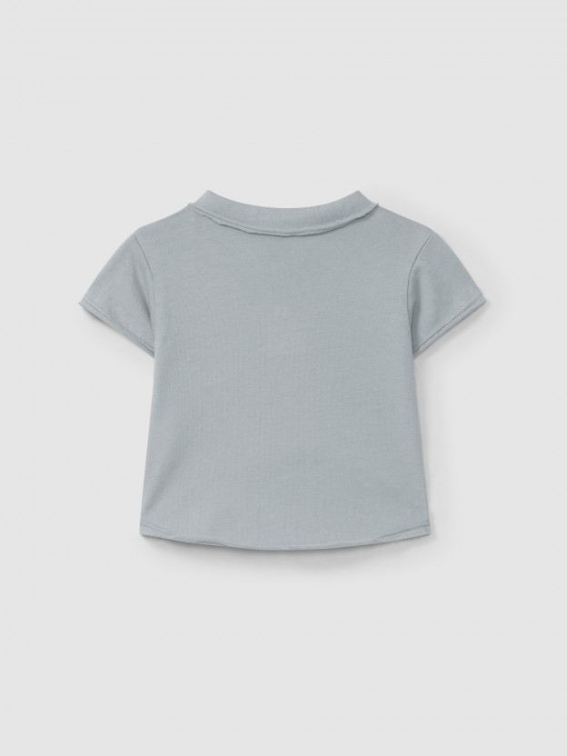 Plain polo shirt with pocket
