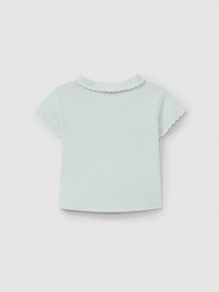 Plain polo shirt with rickrack detail Plain polo shirt with rickrack detail