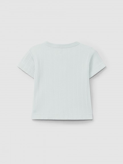 T-shirt en maille cannelée T-shirt en maille cannelée