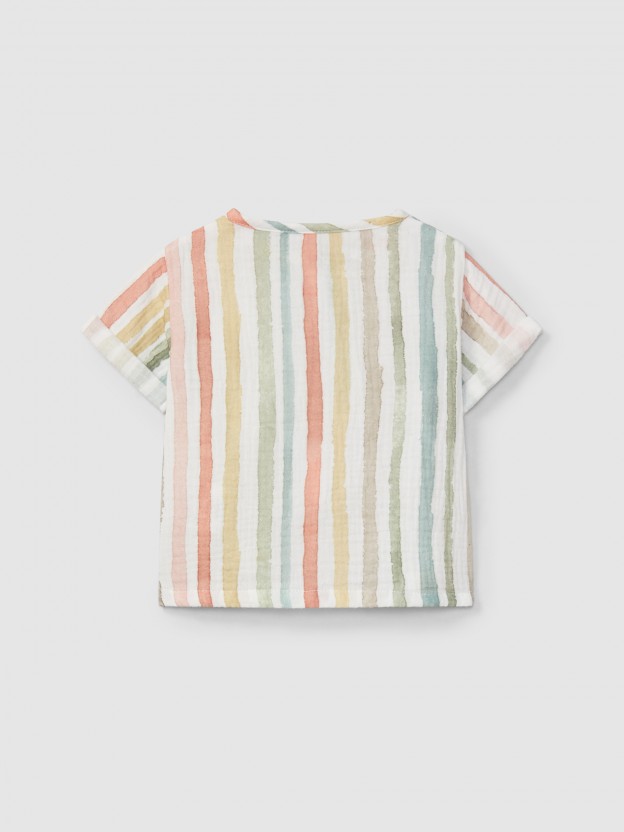 Multi-colour striped short-sleeve shirt Multi-colour striped short-sleeve shirt