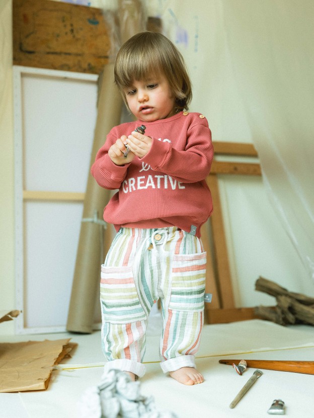 Multi-colour striped pull-up pants Multi-colour striped pull-up pants
