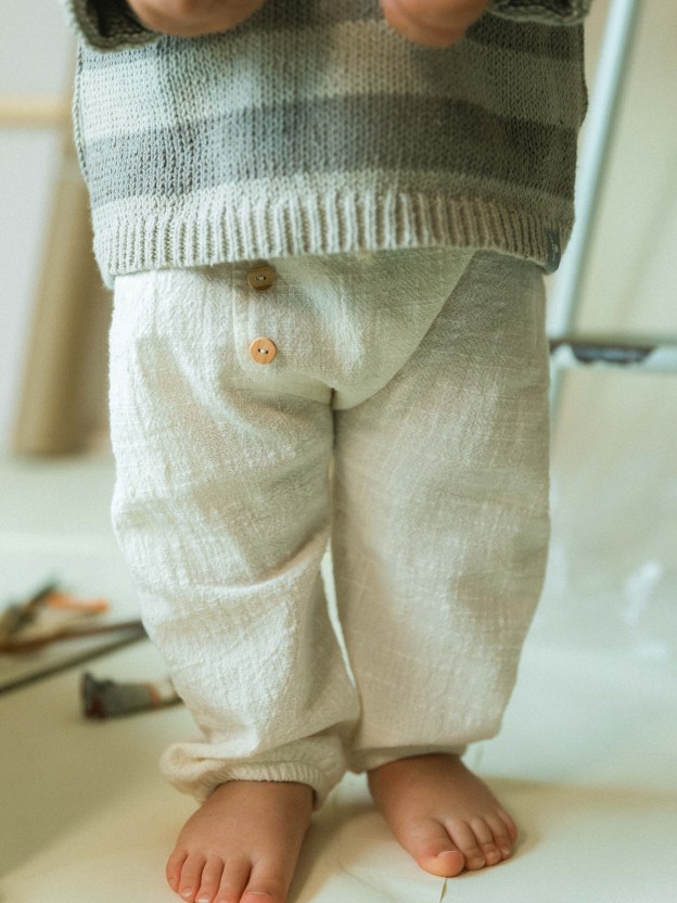 Natural-effect pull-up pants Natural-effect pull-up pants