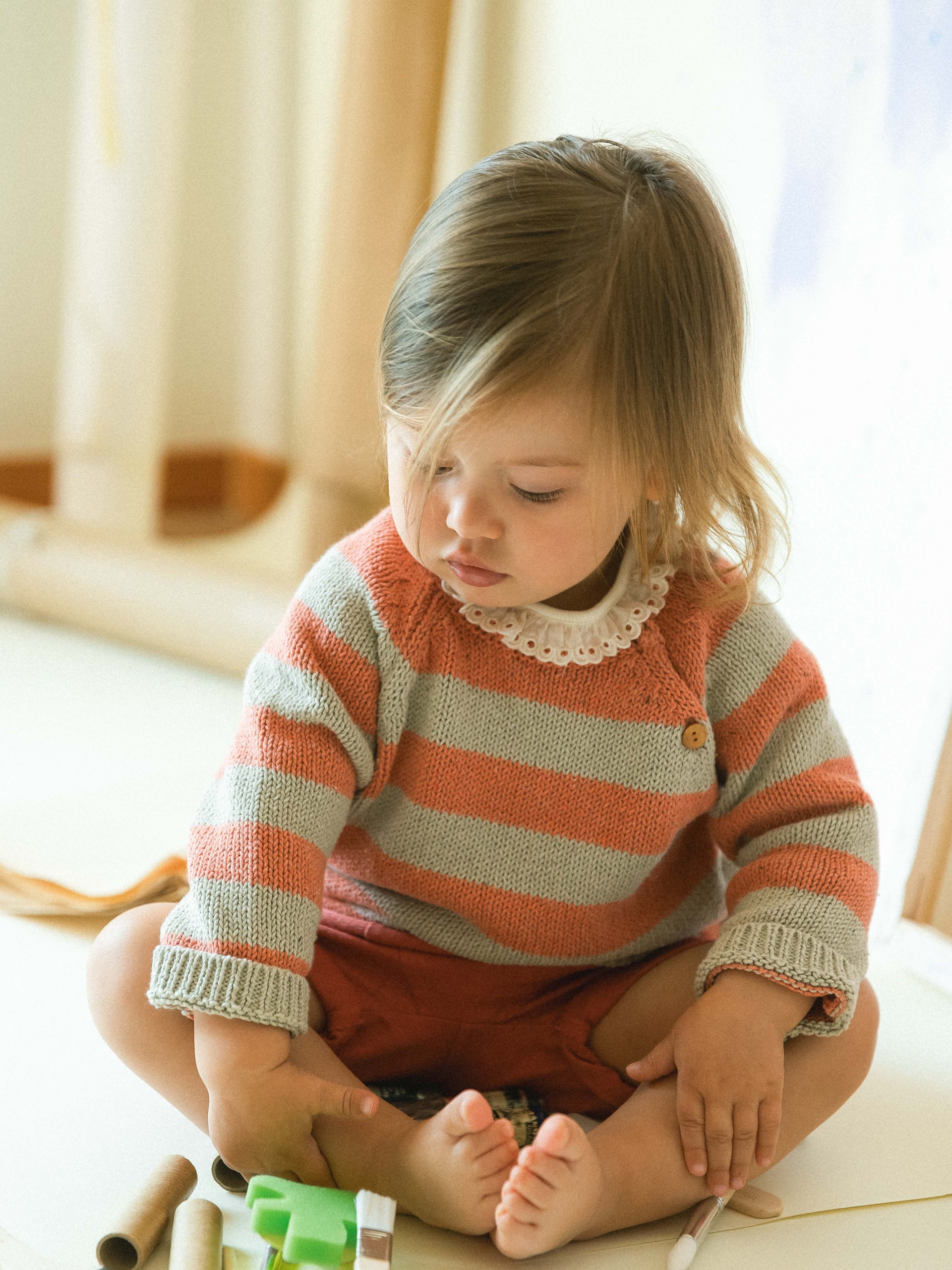 Striped knitted jumper