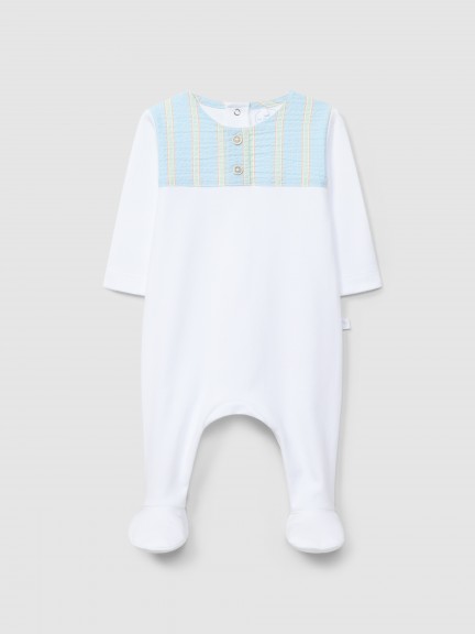 Babygrow seersucker multi-coloured stripes