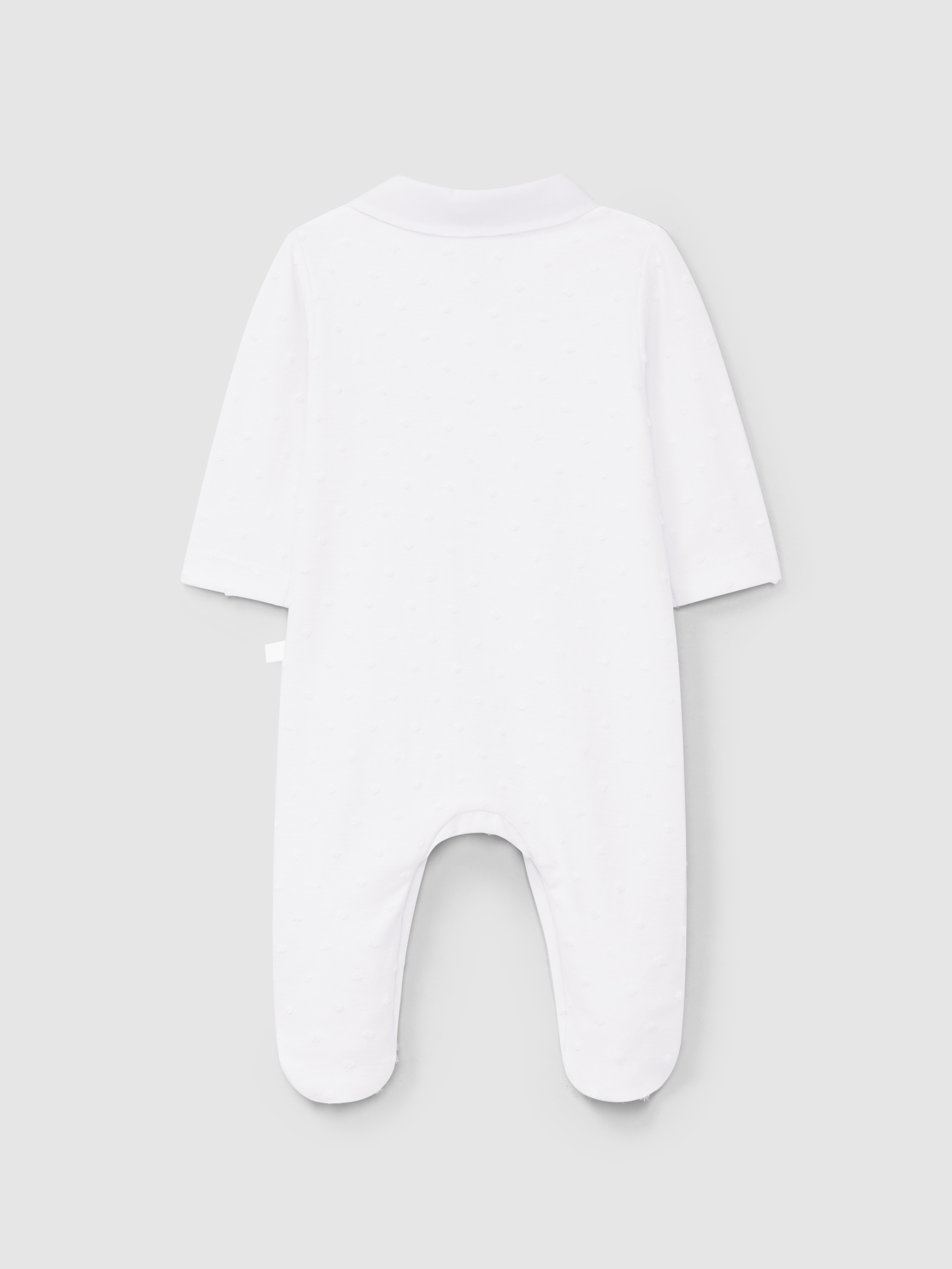 Babygrow round collar with embossed polka dots