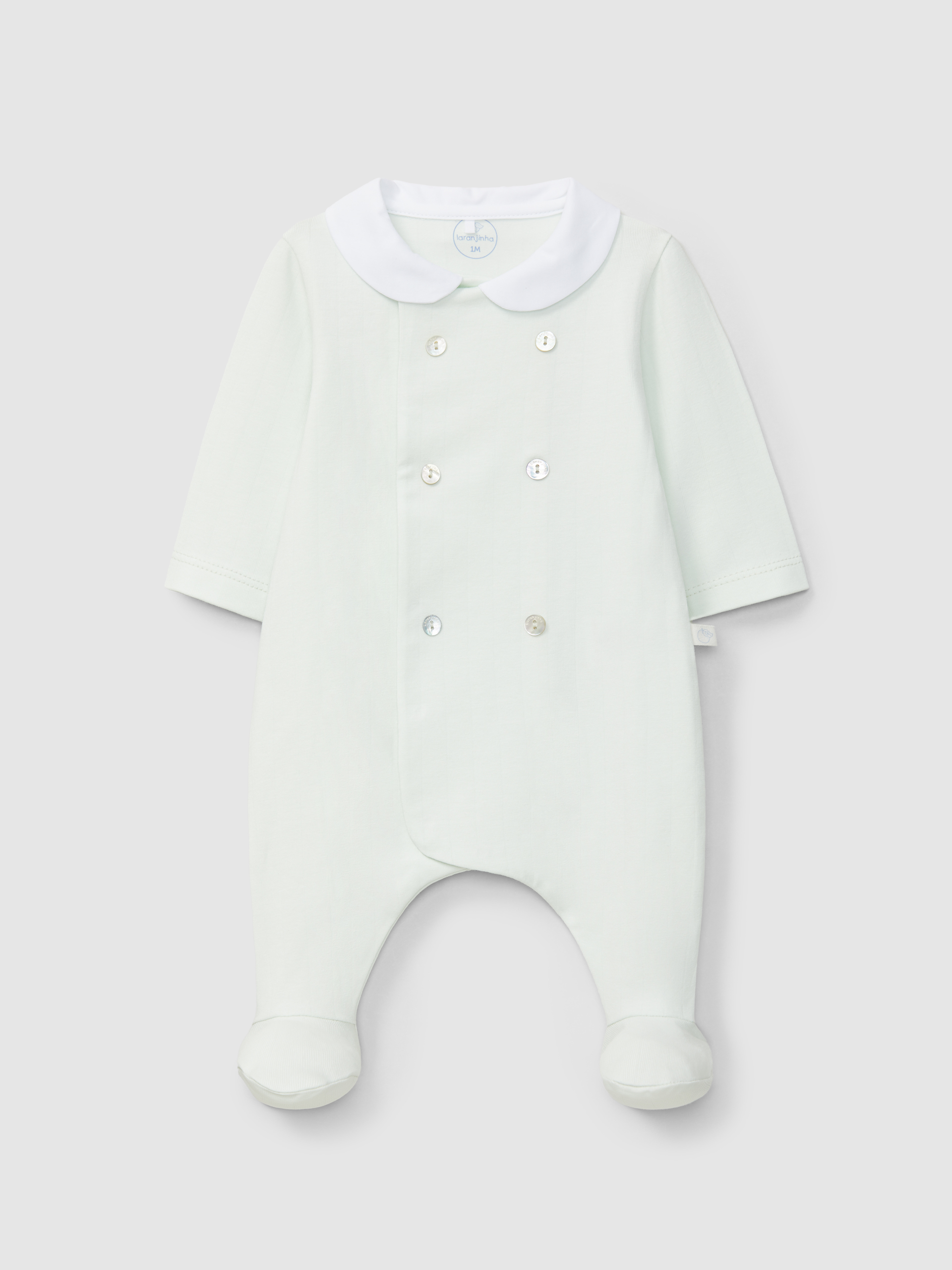 Pelele a rayas en relieve con botones decorativos al frente