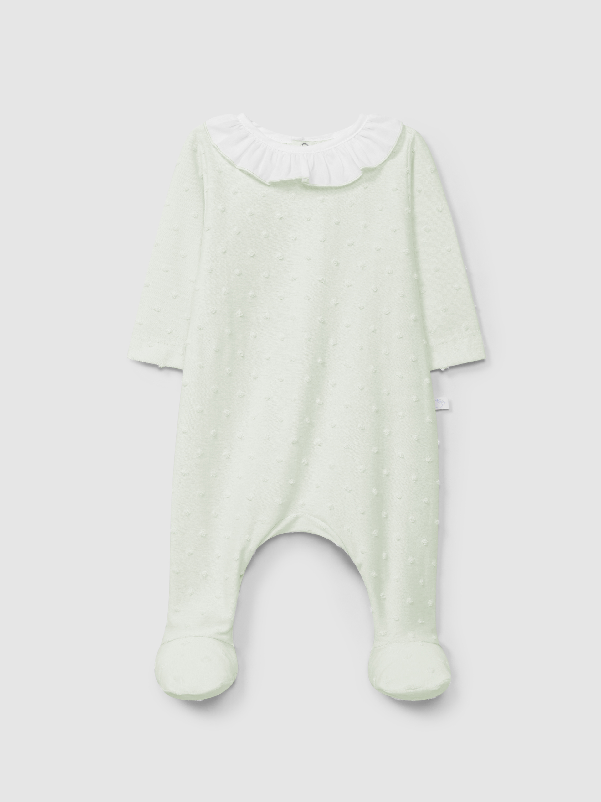Pelele cuello de volante con detalles en relieve