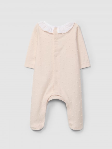 Babygrow gola de folho com pintas em relevo Babygrow gola de folho com pintas em relevo
