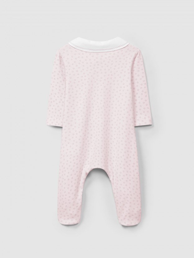 Babygrow round collar star print Babygrow round collar star print