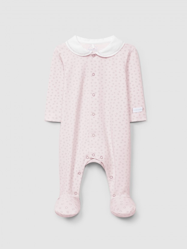 Babygrow round collar star print Babygrow round collar star print