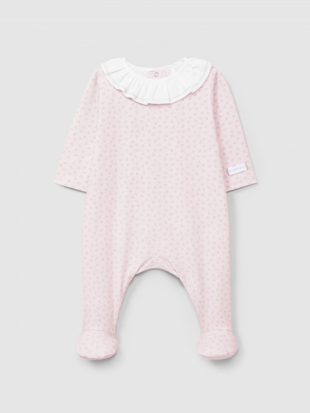 Babygrow ruffled collar star print Babygrow ruffled collar star print