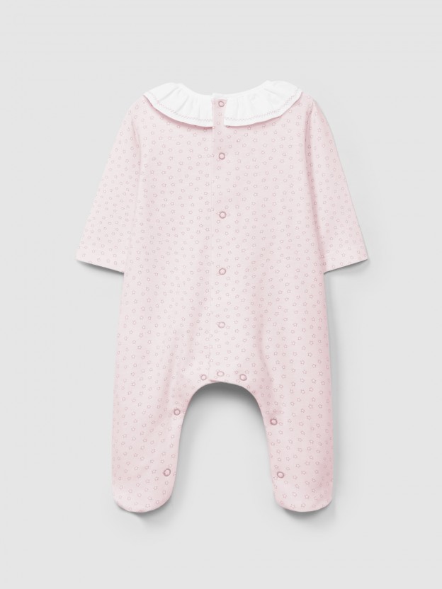 Babygrow ruffled collar star print Babygrow ruffled collar star print
