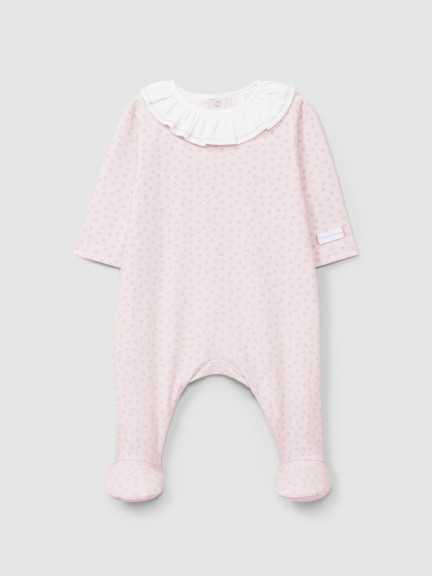 Babygrow gola de folho estampado de estrelas