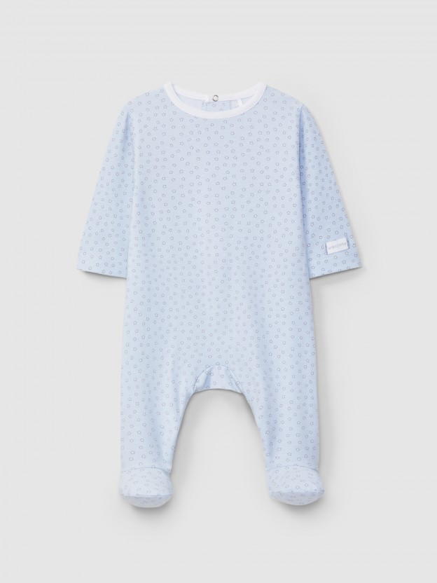 Babygrow à col rond imprimé à étoiles Babygrow à col rond imprimé à étoiles