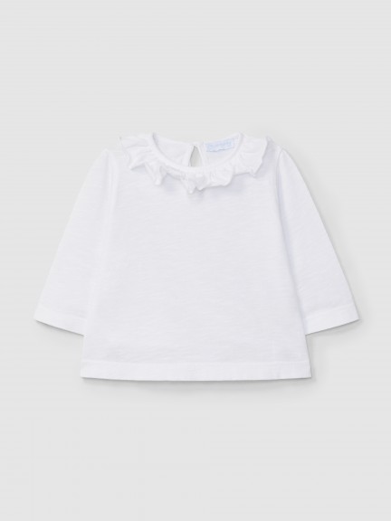 Longsleeve plain with ruffled collar Longsleeve plain with ruffled collar
