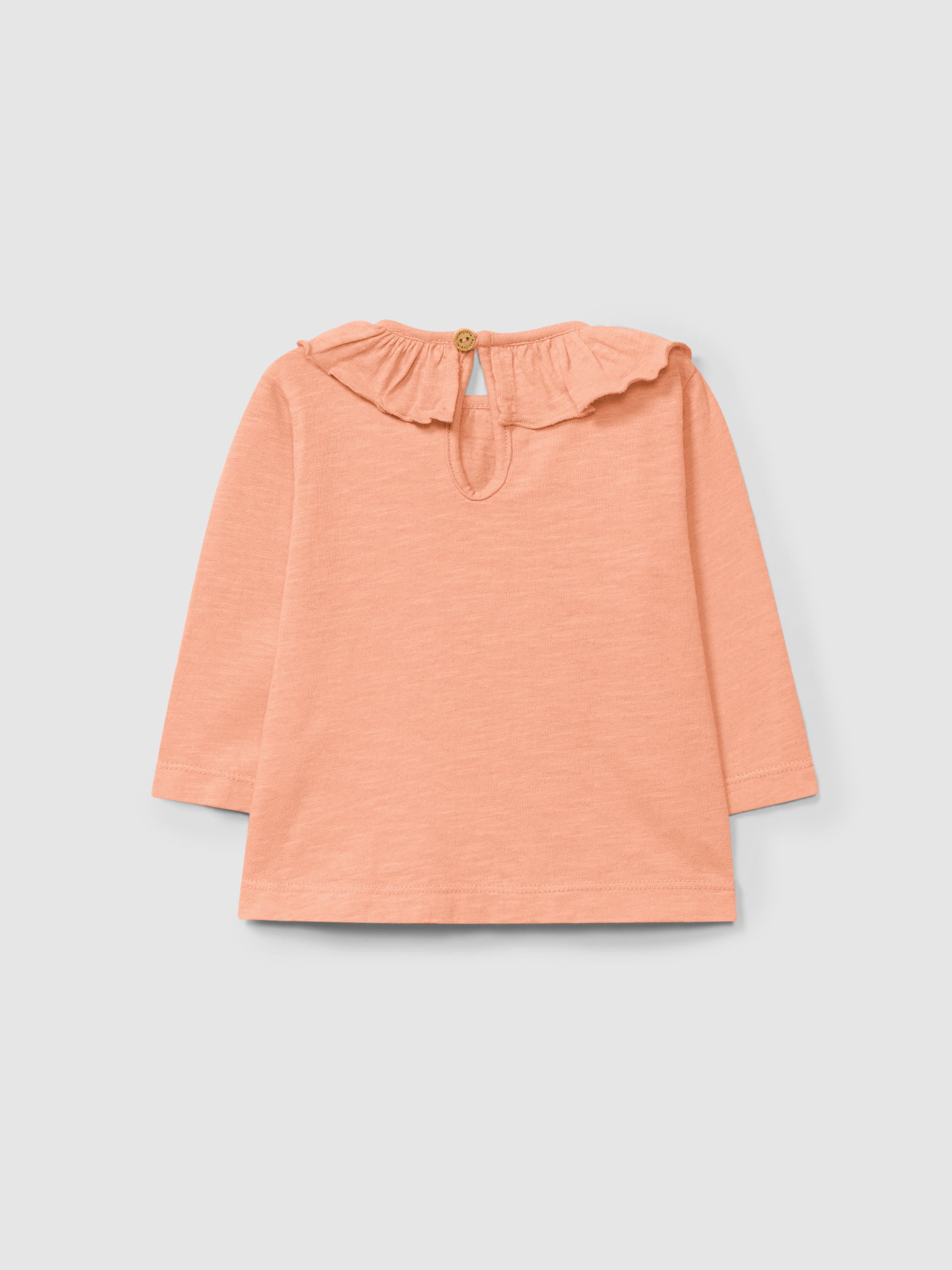 Longsleeve uni à col à volant