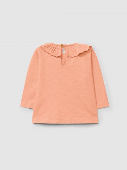 Longsleeve plain with ruffled collar Longsleeve plain with ruffled collar