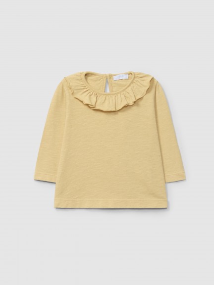 Longsleeve plain with ruffled collar Longsleeve plain with ruffled collar