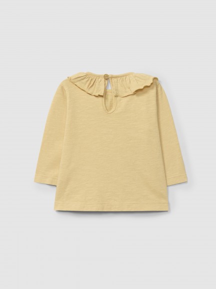 Longsleeve plain with ruffled collar Longsleeve plain with ruffled collar
