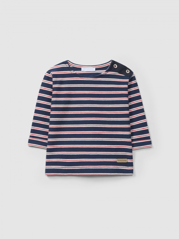 Longsleeve in multi-coloured striped plush