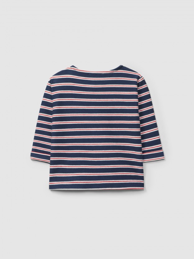 Longsleeve in multi-coloured striped plush
