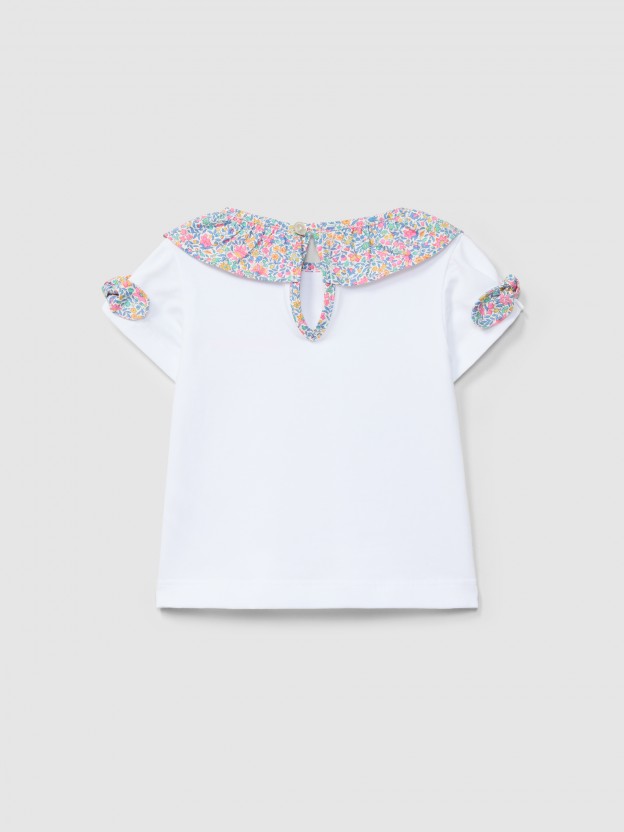 Camiseta cuello en tejido Liberty floral