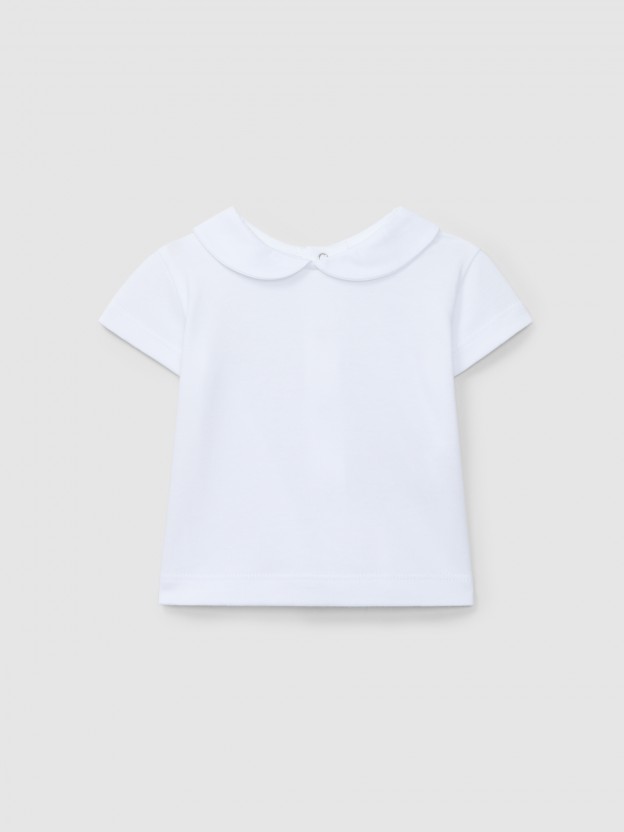 T-shirt short-sleeved Peter Pan collar T-shirt short-sleeved Peter Pan collar