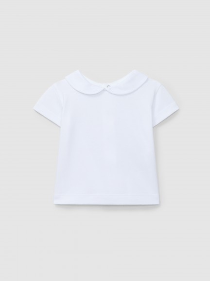 T-shirt short-sleeved Peter Pan collar