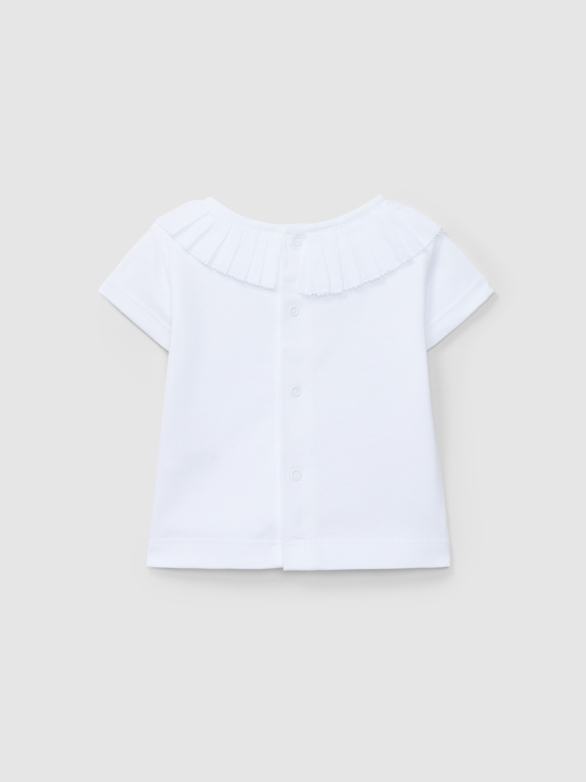 T-shirt à manches courtes col plissé