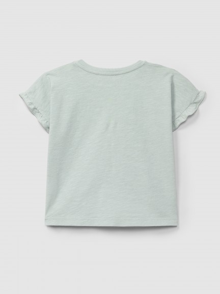 T-shirt with ruffled detail on the sleeves T-shirt with ruffled detail on the sleeves
