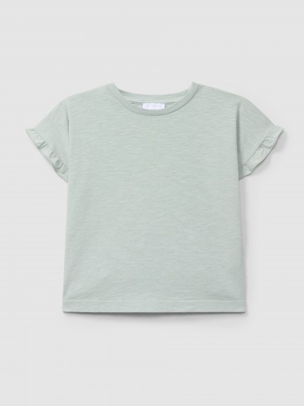 T-shirt with ruffled detail on the sleeves T-shirt with ruffled detail on the sleeves