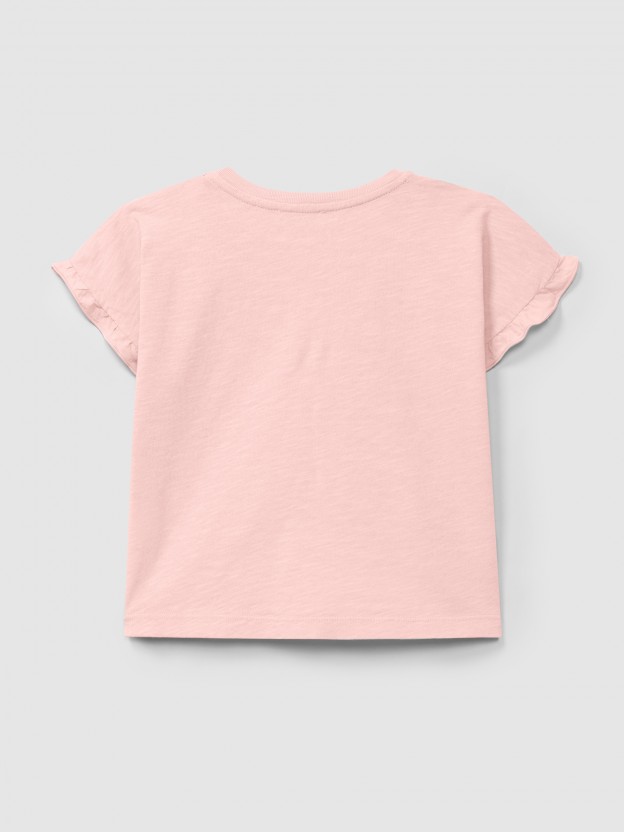 T-shirt avec détail de volant aux manches T-shirt avec détail de volant aux manches