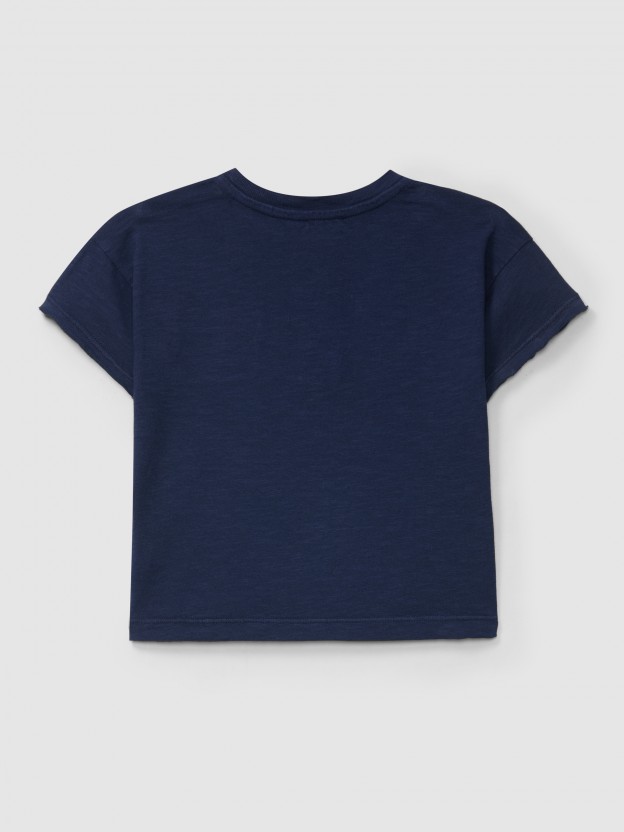 Camiseta lisa con bolsillo