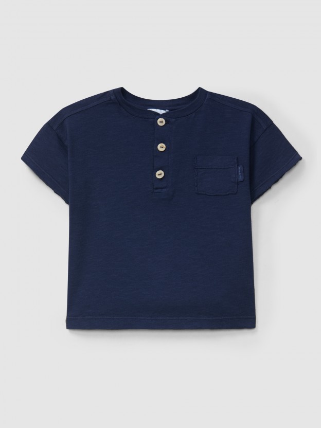 Camiseta lisa con bolsillo