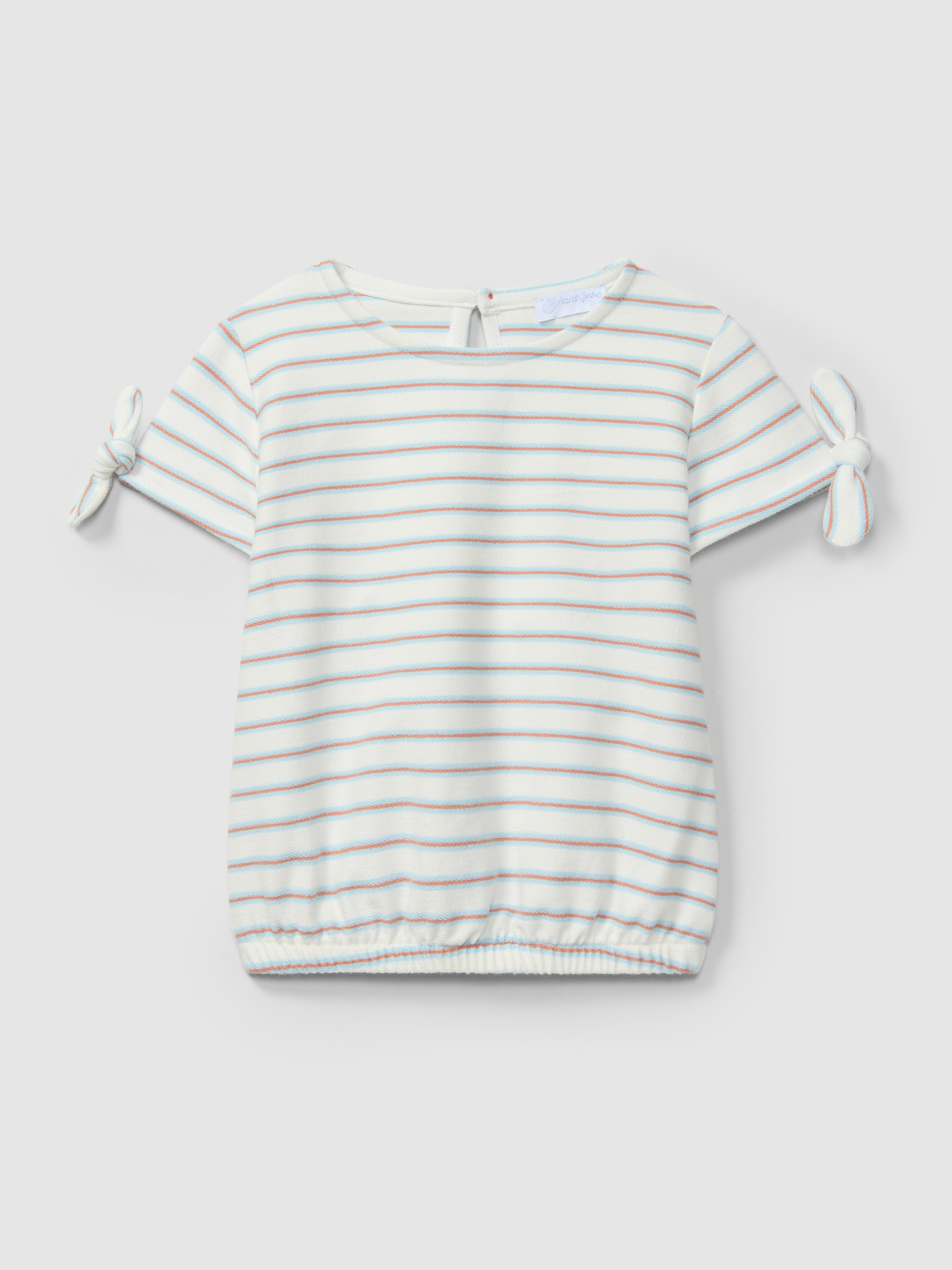 T-shirt in multi-coloured striped plush