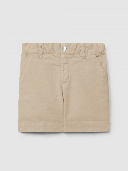 Pantalón corto tres bolsillos en lona Pantalón corto tres bolsillos en lona