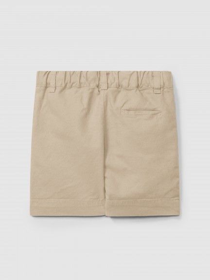 Pantalón corto tres bolsillos en lona Pantalón corto tres bolsillos en lona