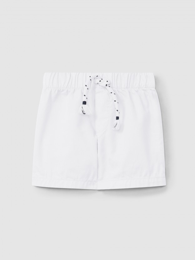 Pull-up shorts in plain twill