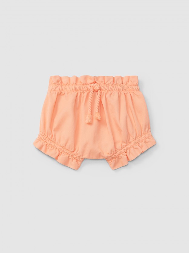Cal��es pull-up em sarja com cord�o decorativo
