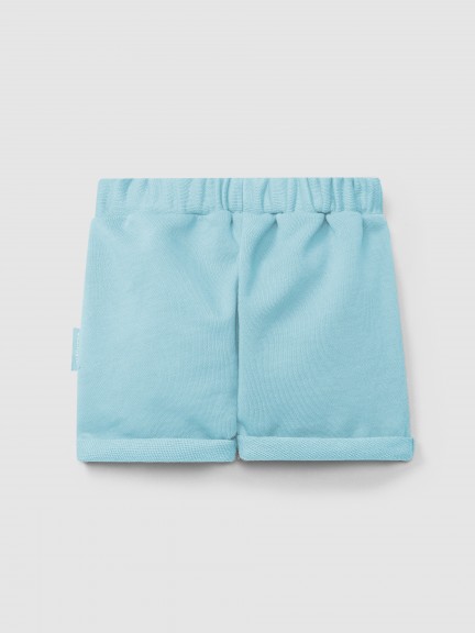 Plush pull-up shorts with waffle weave pockets Plush pull-up shorts with waffle weave pockets