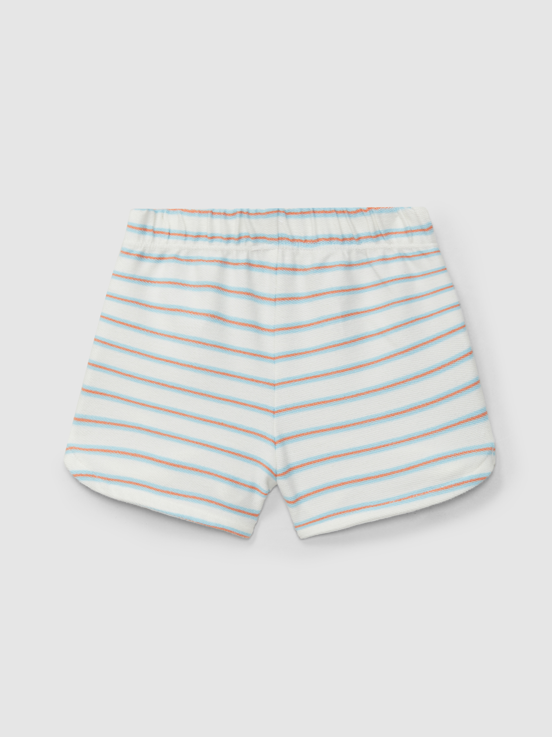 Pull-up shorts in multi-coloured striped plush