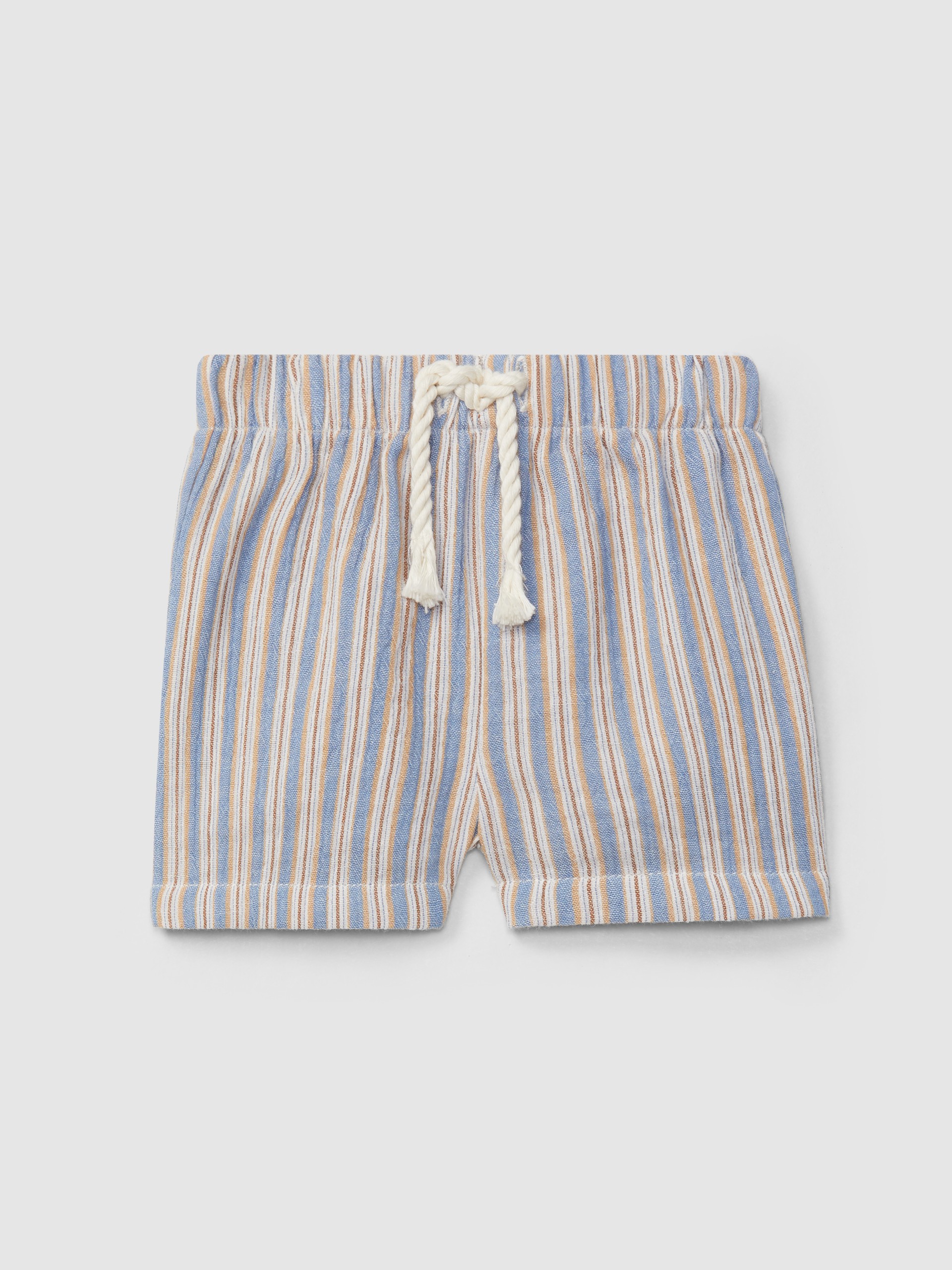 Dungaree shorts multi-coloured stripes
