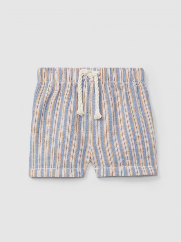 Dungaree shorts multi-coloured stripes Dungaree shorts multi-coloured stripes