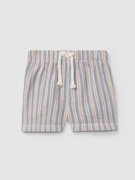 Pantaln corto a rayas multicolor