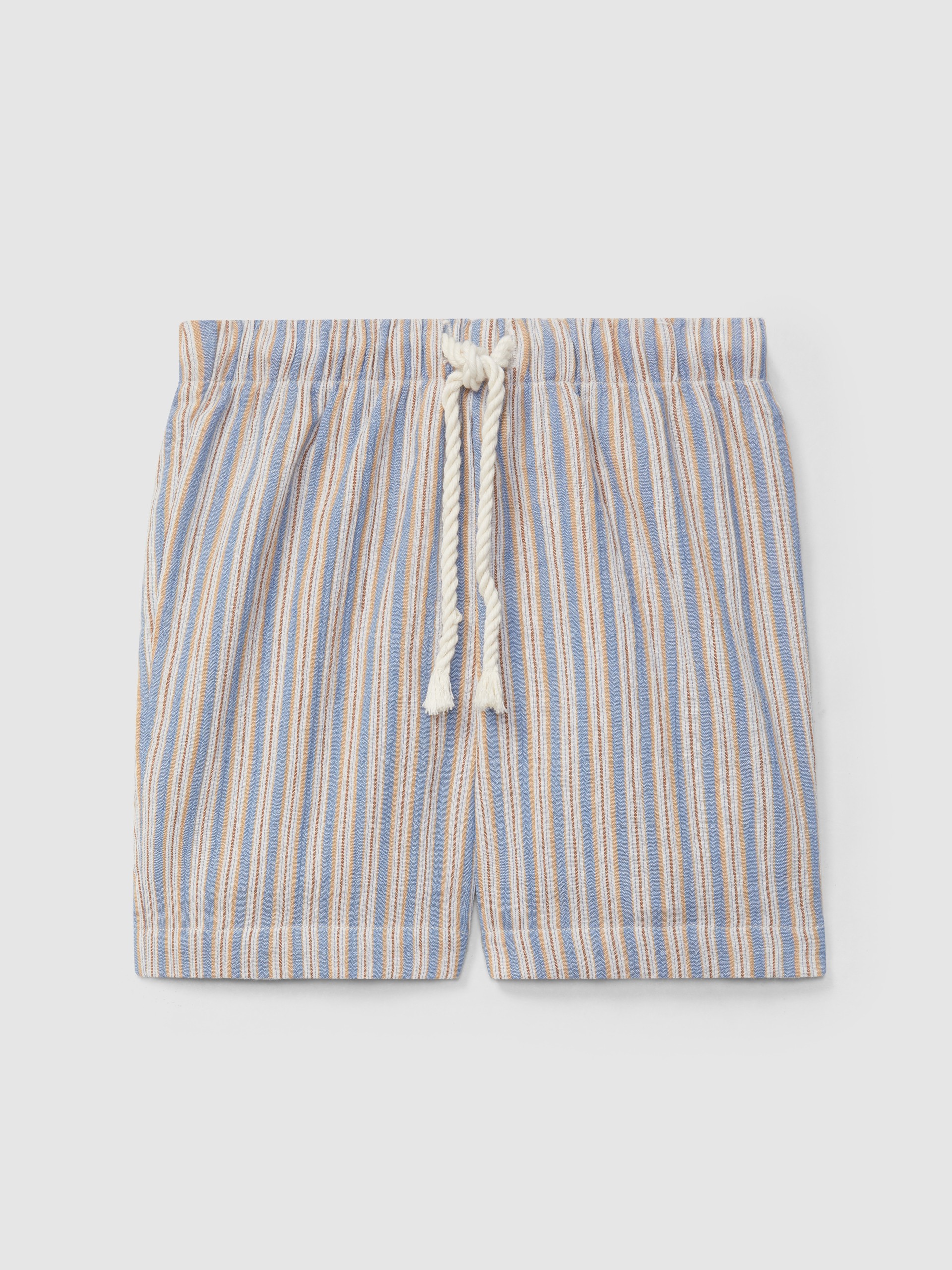 Dungaree shorts multi-coloured stripes